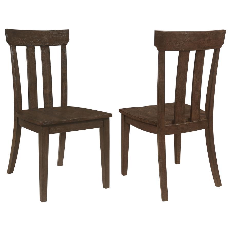 Reynolds Slat Back Dining Side Chair (Set of 2) Brown Oak Quick