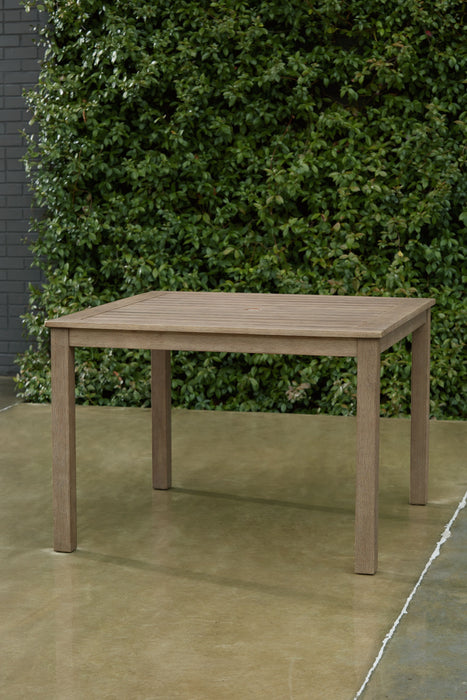 Aria Plains - Brown - Square Dining Table W/Umb Opt Unique Piece Furniture