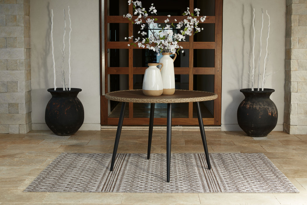 Amaris - Brown / Black - Round Dining Table Unique Piece Furniture