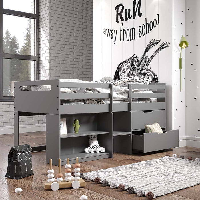 Fabiana - Twin Loft Bed - Gray Finish Unique Piece Furniture