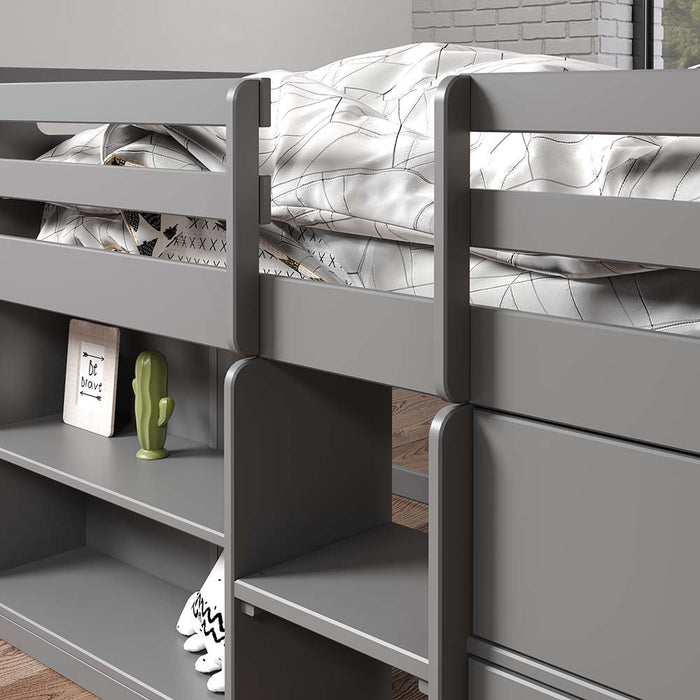 Fabiana - Twin Loft Bed - Gray Finish Unique Piece Furniture