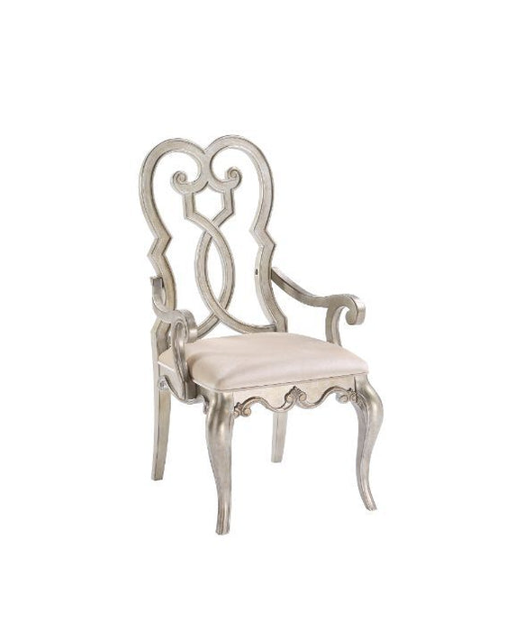 Esteban - Chair (Set of 2) - Ivory Velvet & Antique Champagne Finish Unique Piece Furniture