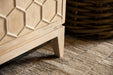 Eberto - 2-Door Geometric Accent Cabinet - White Distressed Unique Piece Furniture