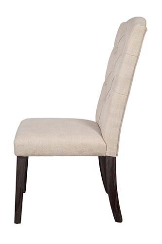 Gerardo - Side Chair (Set of 2) - Beige Linen & Weathered Espresso Unique Piece Furniture