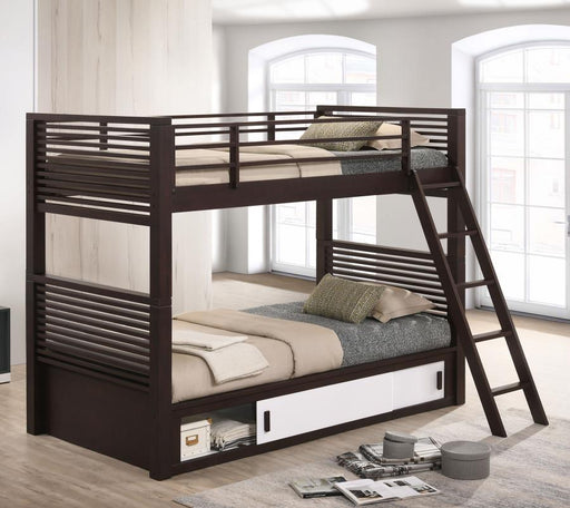 Oliver - Twin Over Twin Bunk Bed - Java Unique Piece Furniture