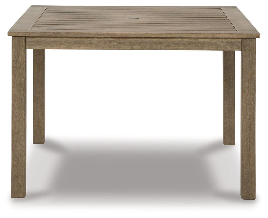 Aria Plains - Brown - Square Dining Table W/Umb Opt Unique Piece Furniture