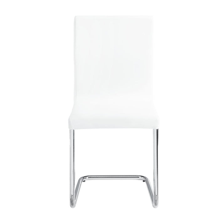Palton - Side Chair (Set of 2) - White PU & Chrome Finish Unique Piece Furniture