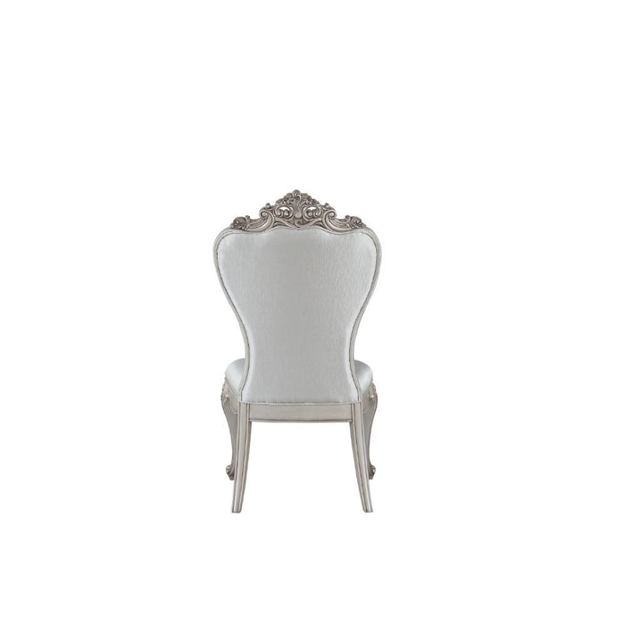 Gorsedd - Side Chair (Set of 2) - Cream Fabric & Antique White Unique Piece Furniture