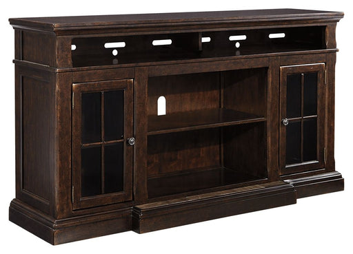 Roddinton - Dark Brown - Xl TV Stand W/Fireplace Option Unique Piece Furniture