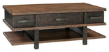 Stanah - Brown / Beige - Lift Top Cocktail Table Unique Piece Furniture