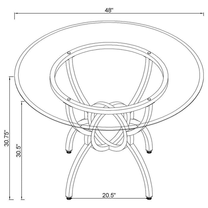 Aviano - Round 5 Piece Dining Set - Gunmetal And Brown