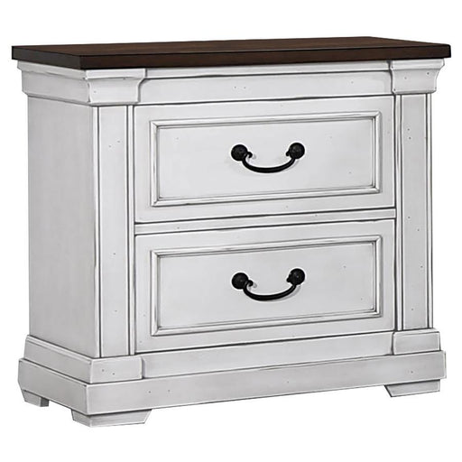 Hillcrest - 2-Drawer Nightstand - Dark Rum And White Unique Piece Furniture