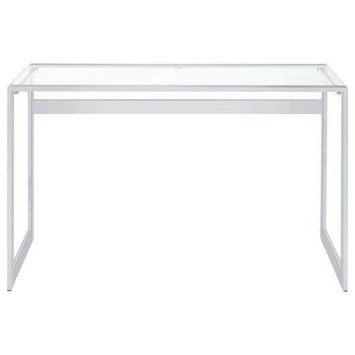 Hartford - Glass Top Writing Desk - Chrome Unique Piece Furniture