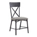 Edina - Side Chair (Set of 2) - Gray Fabric, Oak & Sandy Black Finish Unique Piece Furniture